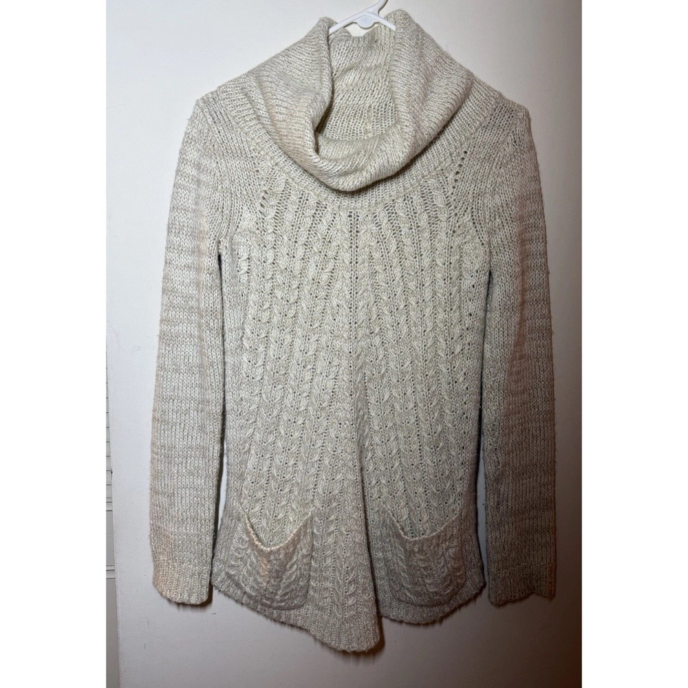 Anthropologie Guenevere Cable Knit Pullover Sweater XS Fits S Cowl Acrylic Wool